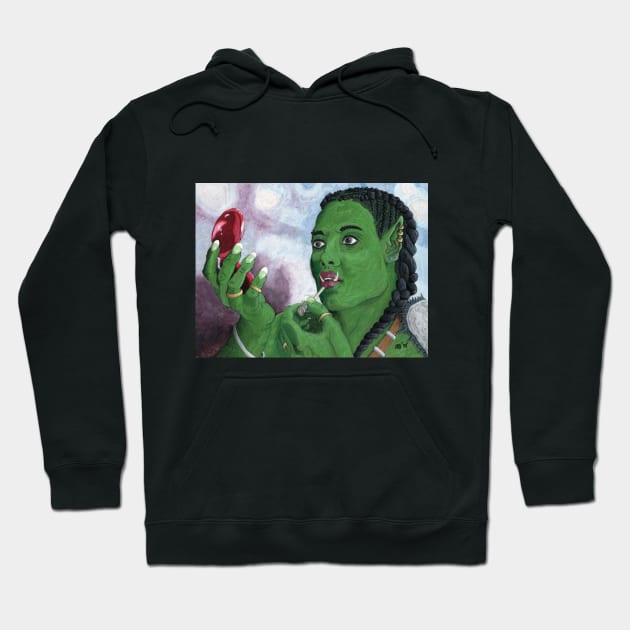 Female Orc Applying War Paint Hoodie by Helms Art Creations